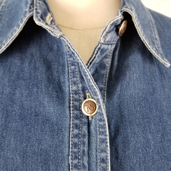 NIKKY JEANS | lattice 80s 90s jean button up vest - Picture 2 of 7